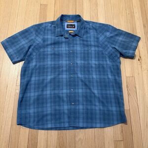 Orvis Trout Bum Shirt Mens XXL Blue Plaid Active Fit Outdoors Vented Fishing